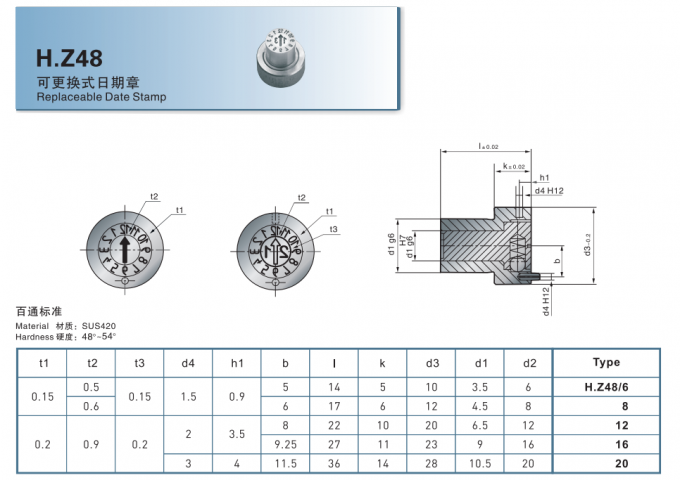 Hasco Injection Mold Parts Z48 Mould Date Marking Stamp Indicator Mold ...