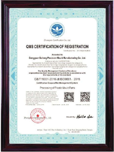 China Dongguan Baitong Precision Mould Manuafacturing Co.,Ltd certification